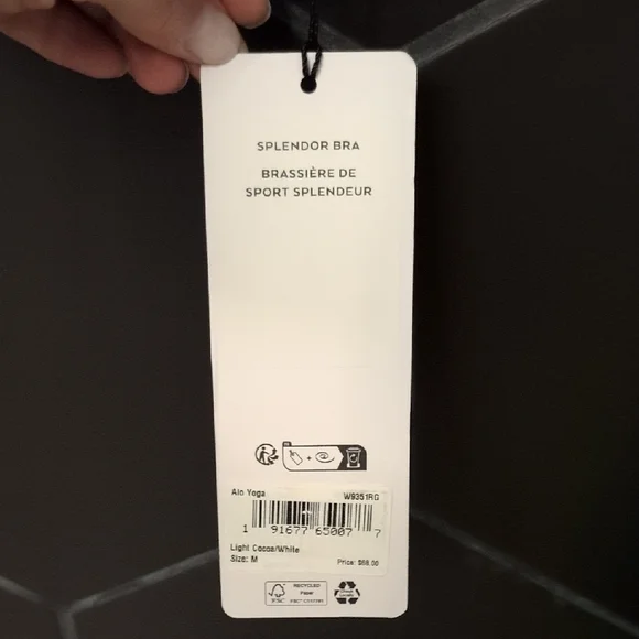 ALO Yoga🤎 NEW COLOR DROP Light Cocoa and White Sports Bra Not Released Yet. - Picture 3 of 8